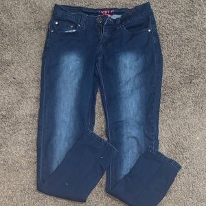 gogo star ankle length dark blue jeans